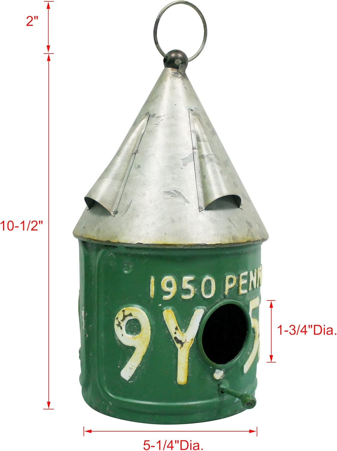 CVHOMEDECO. Bird House for Outdoor with Pole Rustic Vintage Metal Gard