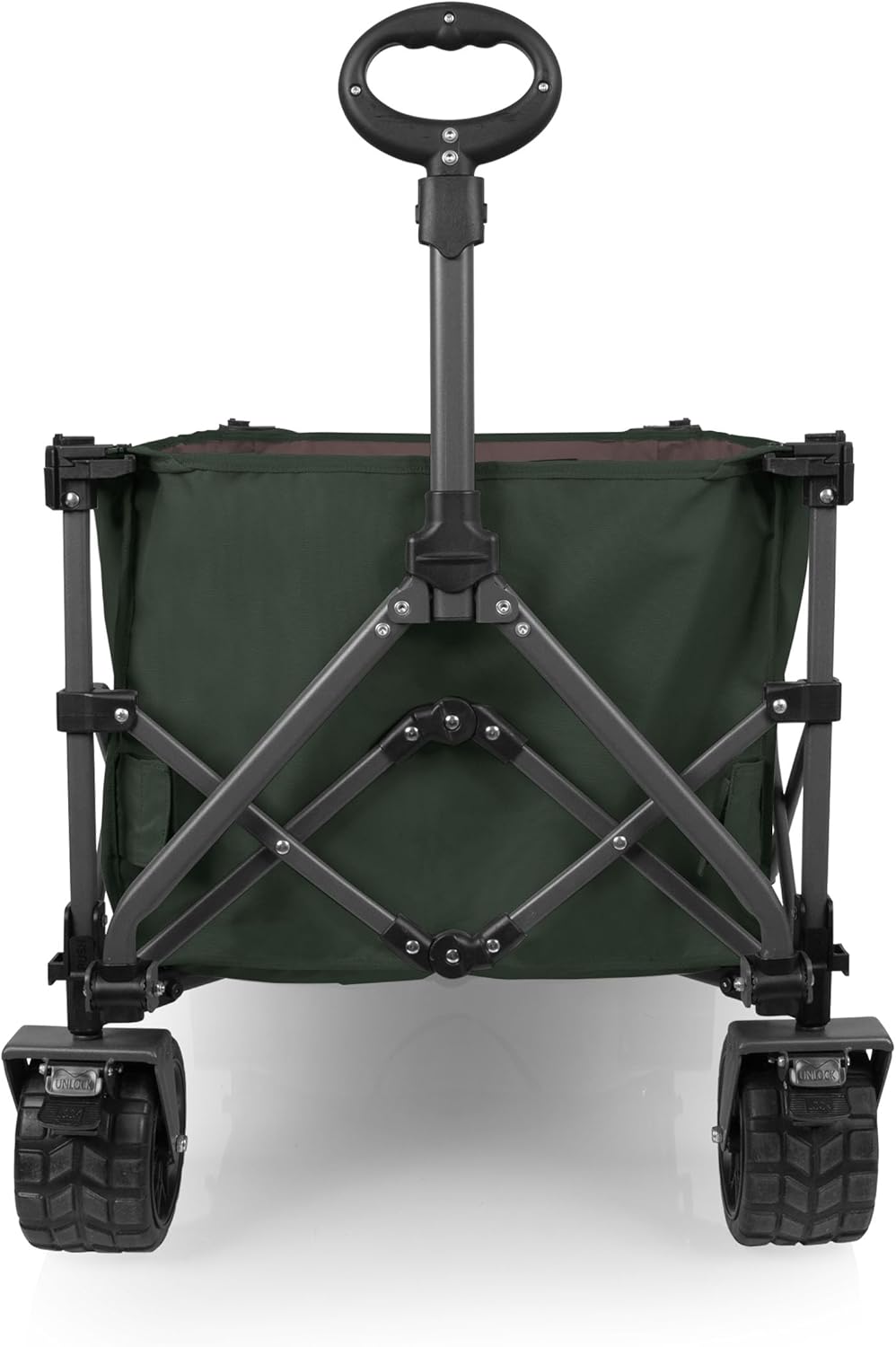 PICNIC TIME Wilderness Wagon Folding Wagon, Wagon Cart, Sport Utility Wagon, Beach Wagon Collapsible, (Moss Green)