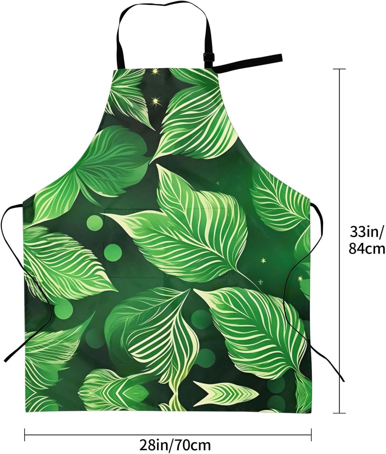 St Patricks Day Leaves print Waterproof chef's apron with pocket apron for kitchen cooking baking barbecue and gardening