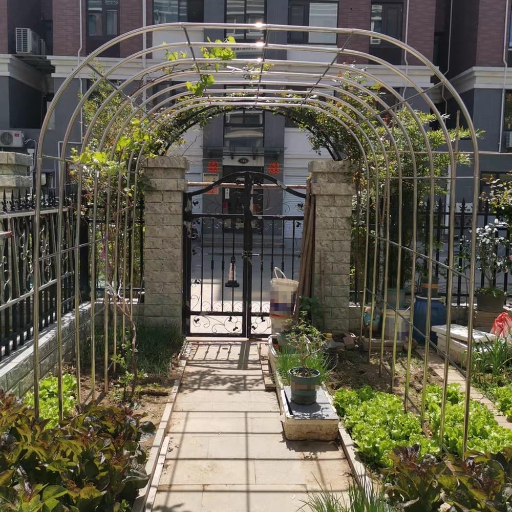 Stainless Steel Wedding Arch - Metal Garden Arbor Trellis for Climbing Plants, Indoor/Outdoor Patio Decoration, Easy Assembly, Perfect for Bridal Parties & Events