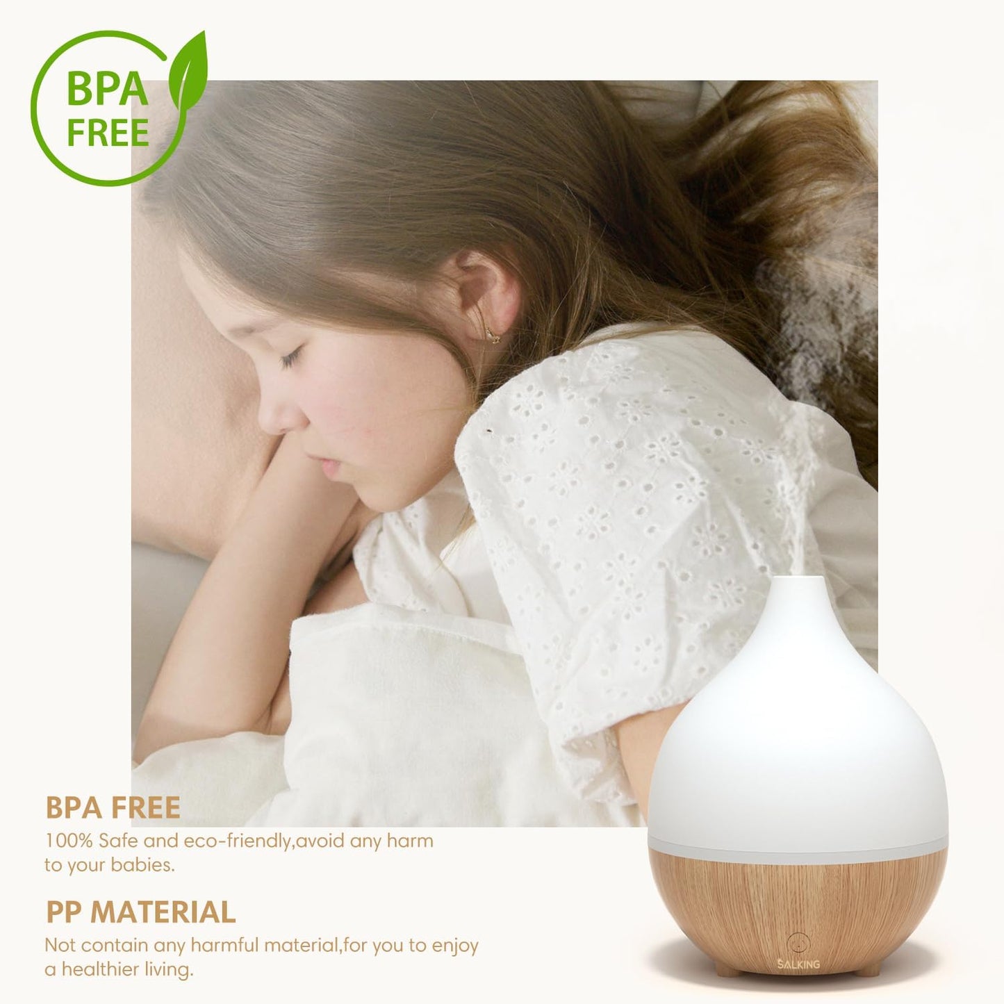 SALKING Essential Oil Diffuser (Set of 2), 100ml Small Aromatherapy Di