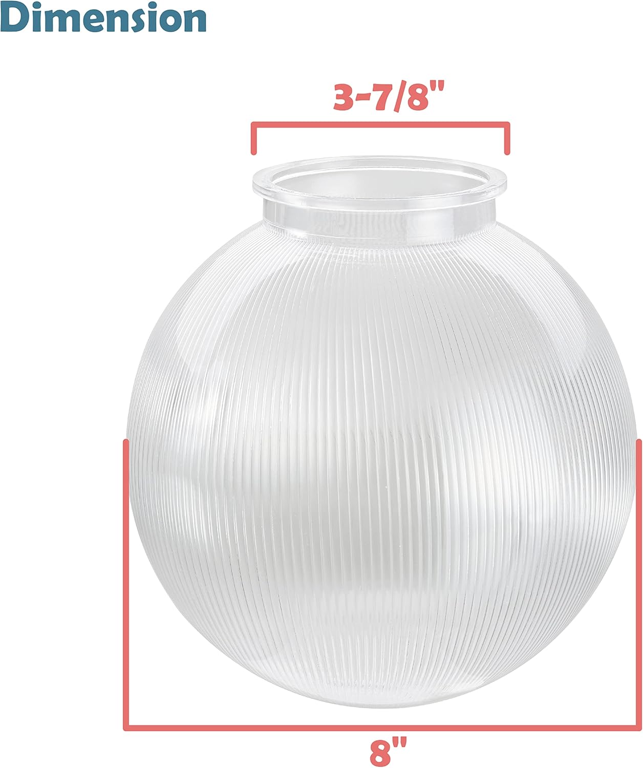 Aspen Creative 28002-75-41, 8" Clear Prismatic Acrylic Replacement Lam