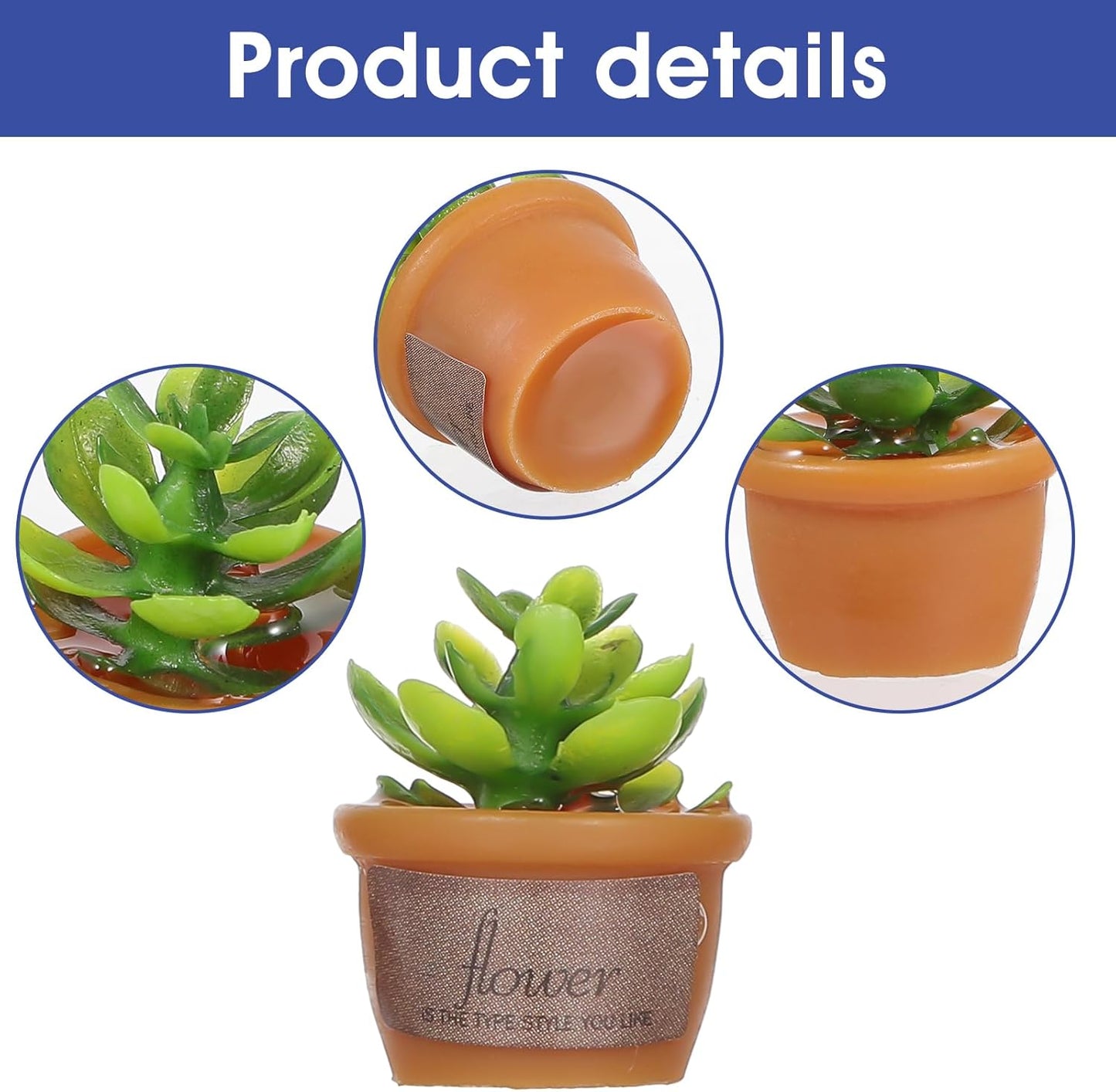 Mini Car Plant Decor,4Pcs Cute Succulent Dashboard Decorations Mini Succulent Car Ornament Mirror Window Ornaments Table Home Decor for Dashboard Flower Pots