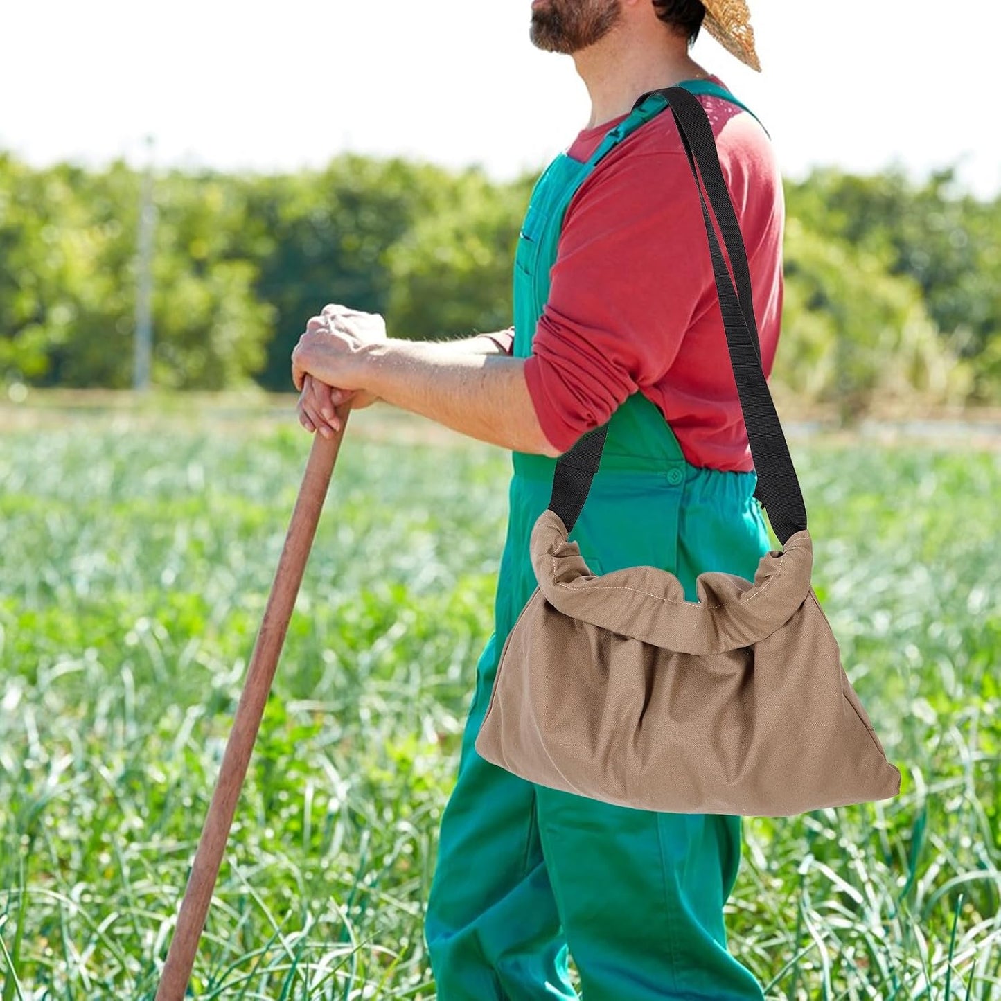 Milisten Harvesting Apron Fruit Vegetable Picking Bag with Pockets Outdoor Garden Tool Waist Pouch Mushroom Foraging Storage Khaki