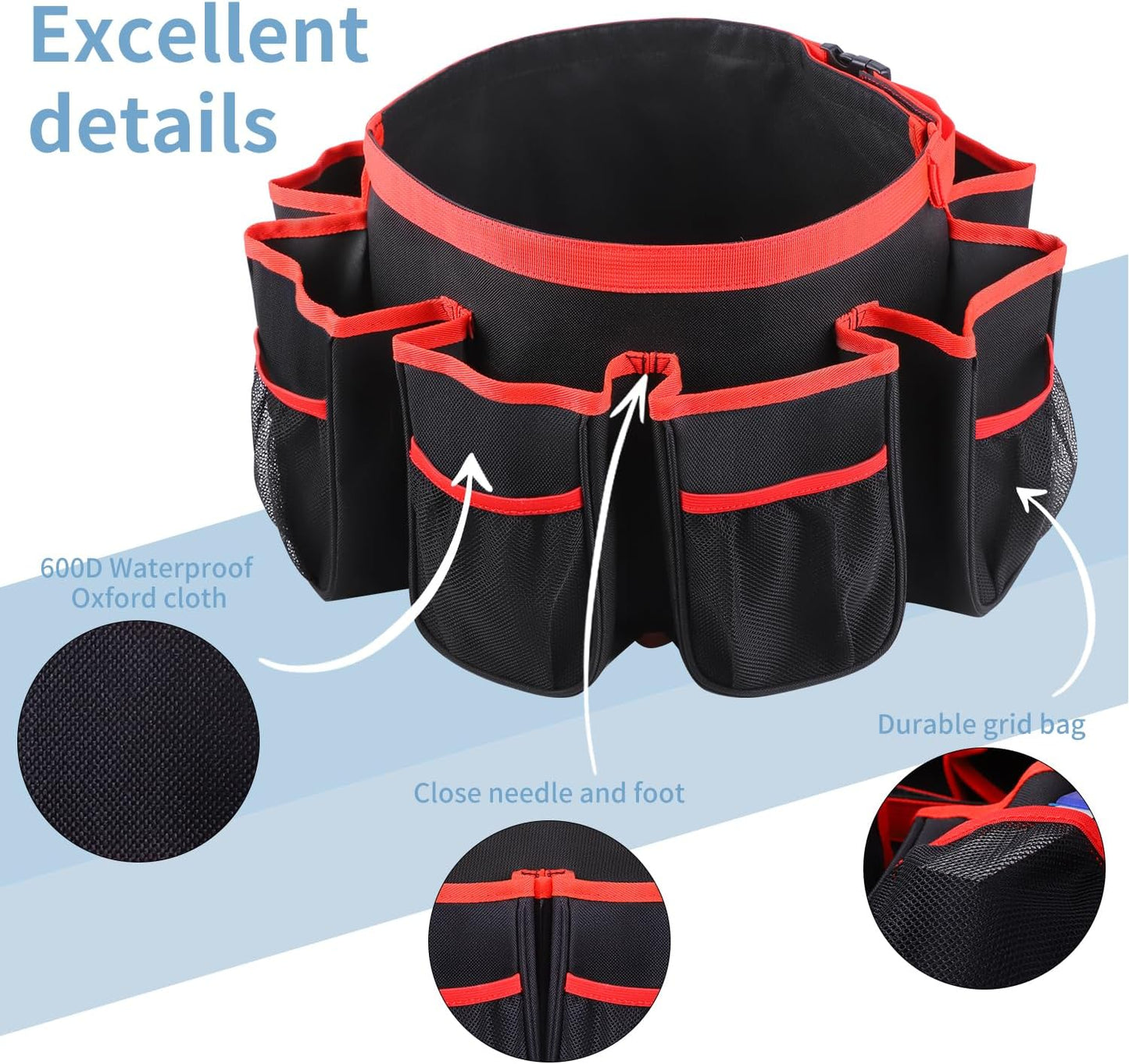 Bucket Cleaning Tool Organizer,Wash Tool Caddy 5-Gallon Organizer,5 Gallon Bucket Holder Cleaning Supplies for Housekeeping