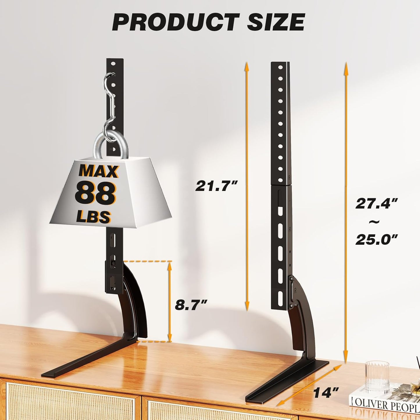 5Rcom TV Stand Mount, Universal TV Stand Tabletop for 22 to 65 inch Pl