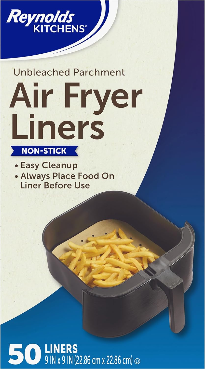 Reynolds Kitchens Air Fryer Liners Disposable, Unbleached Parchment Pa