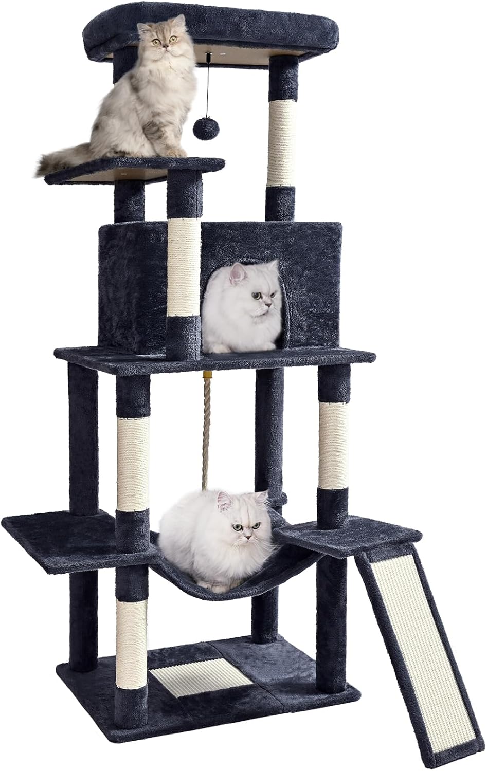 Cat Tree Tower 63in Multi-Level Cat Tower for Indoor Cats with Sisal S