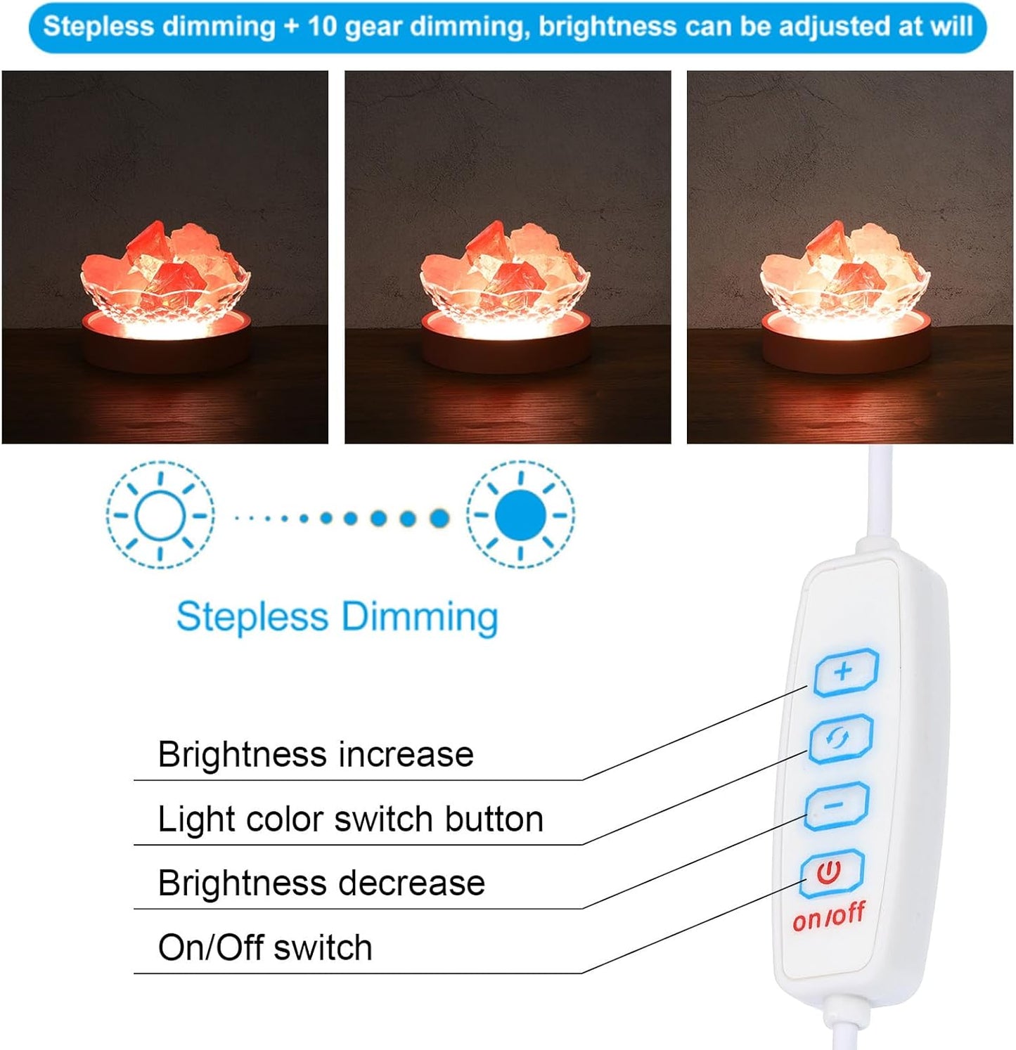PATIKIL 4 Inch Wooden LED Light Base, Wood Light Display Base Stand Lighting with Switch for 3D Crystal Glass Aroma Stone Art, 3 Color Light