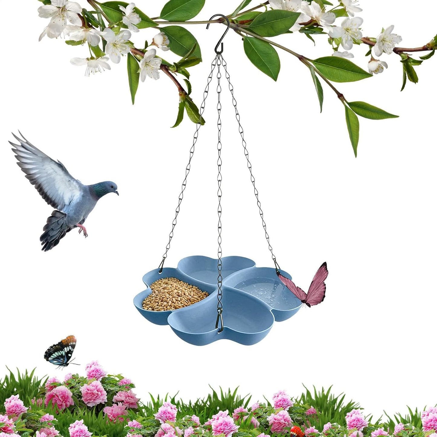 Small Bird Feeder | Petals Shape Water Feeder | Garden Hummingbird Food Bowl,for Fence Porch Patio Outdoor Garden Backyard Apartment Balcony