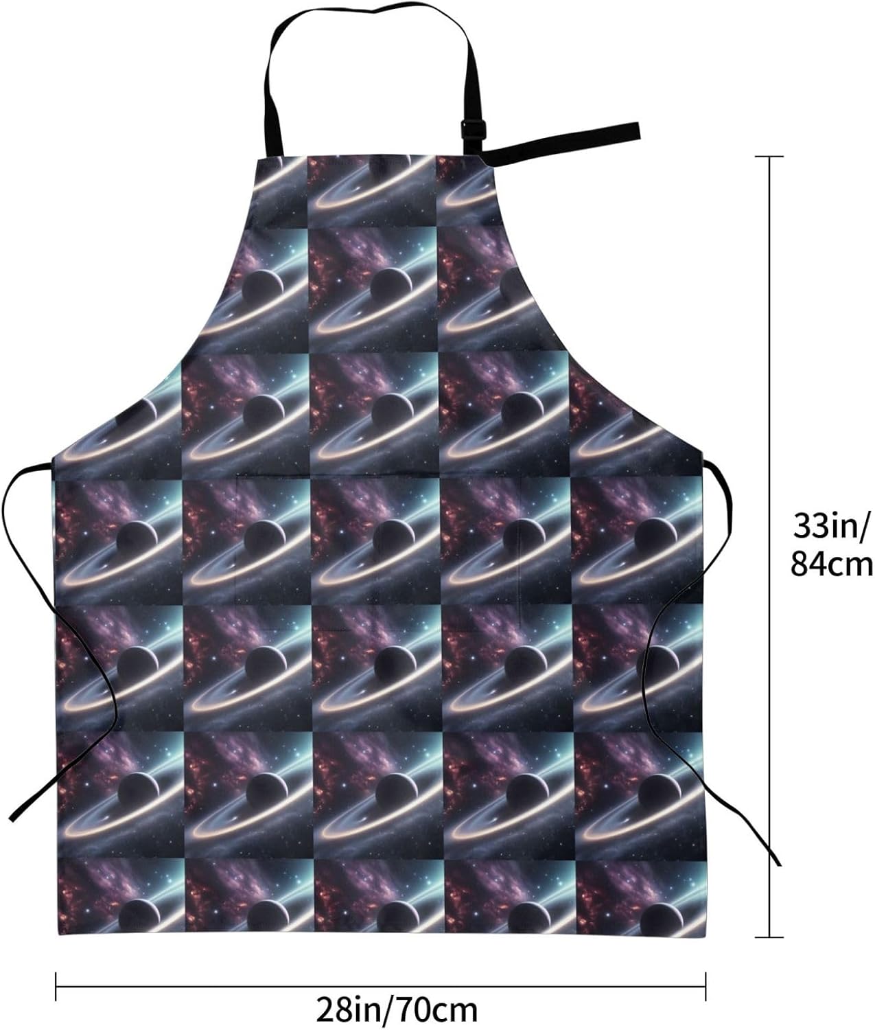 YANYU Space Planet Print 28x33 In Kitchen Apron Stylish Chef Apron with Pockets for Cooking Baking Painting