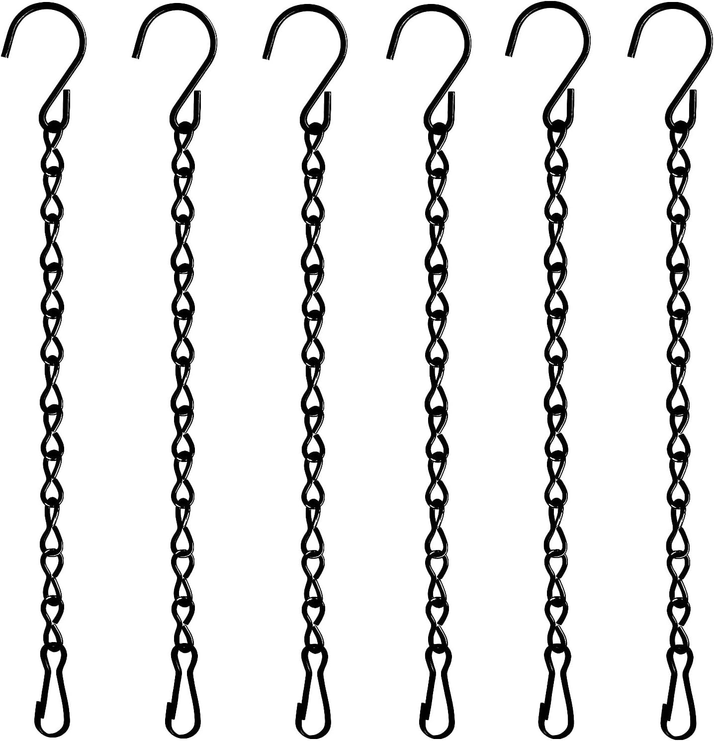 6 Pack 9.5 Inch Hanging Chain for Bird Feeders, Planters, Lanterns, Wind Chimes, Billboards, Chalkboards and Ornaments (Black)