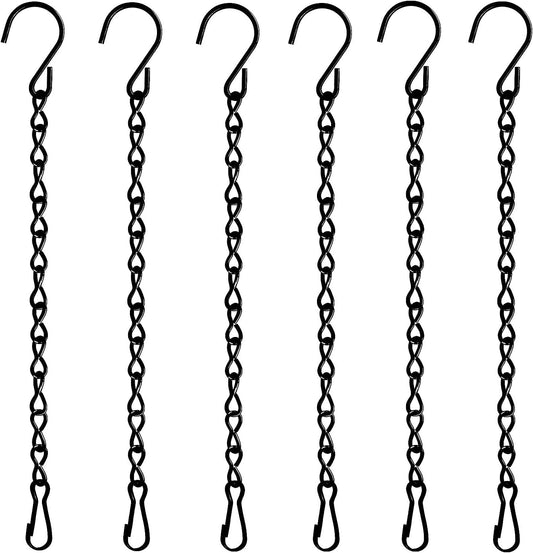 6 Pack 9.5 Inch Hanging Chain for Bird Feeders, Planters, Lanterns, Wind Chimes, Billboards, Chalkboards and Ornaments (Black)