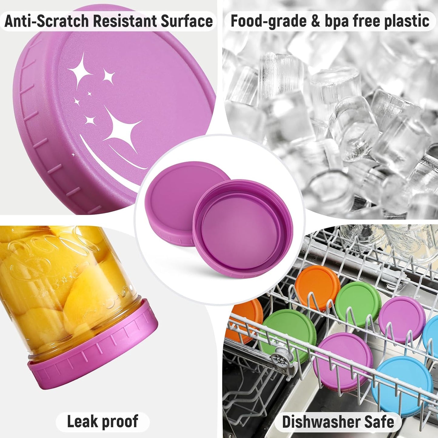 AOZITA 10 WIDE Mouth & 10 REGULAR Mouth Mason Jar Lids - 20 Pack Food 