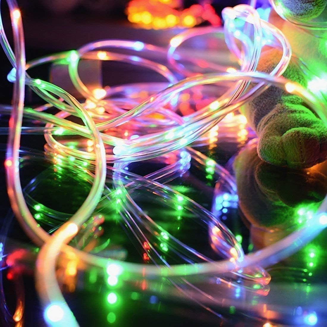 Solar Rope Lights, Solar Rope Lights with Remote Control, 200 LEDs 72ft Waterproof Outdoor String Lights,8 Modes, Fence, Party, Wedding Decoration (Colorful)
