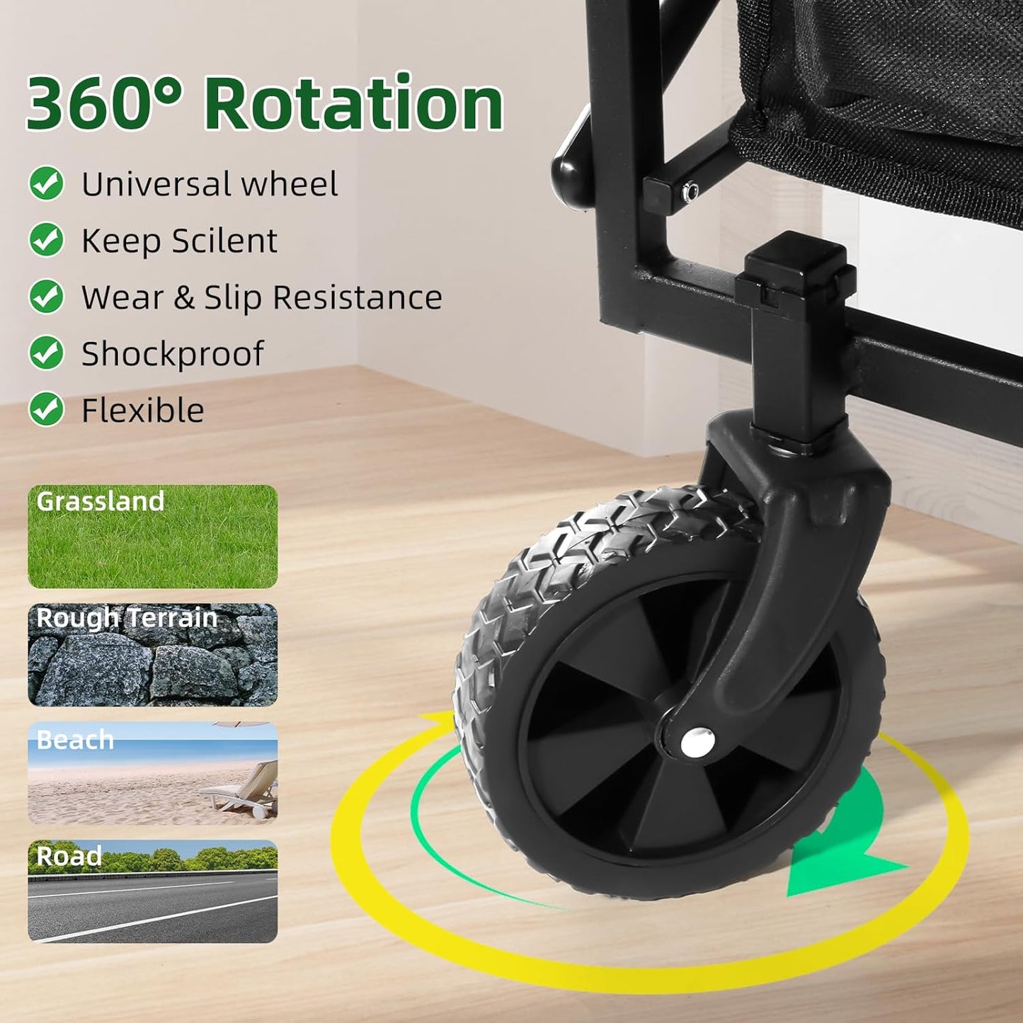 Collapsible Wagon Cart Foldable, Utility Pull Wagon, Portable Camp Garden Cart for Grocery, Camping, Shopping, Sports, Garden with Large Capacity