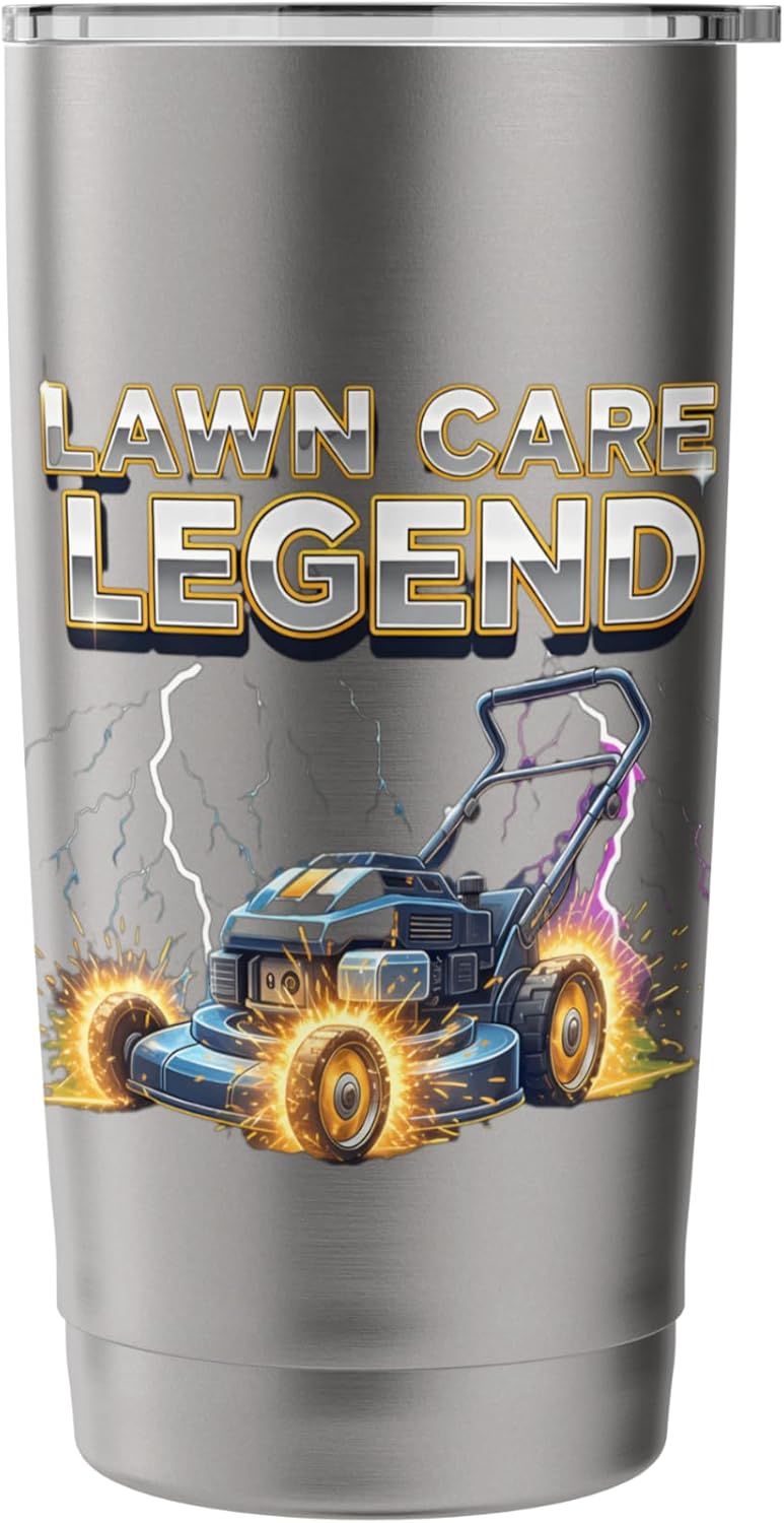 Lawn Care Legend Enthusiast Mowing Power Vintage Retro Stainless Steel Insulated Tumbler