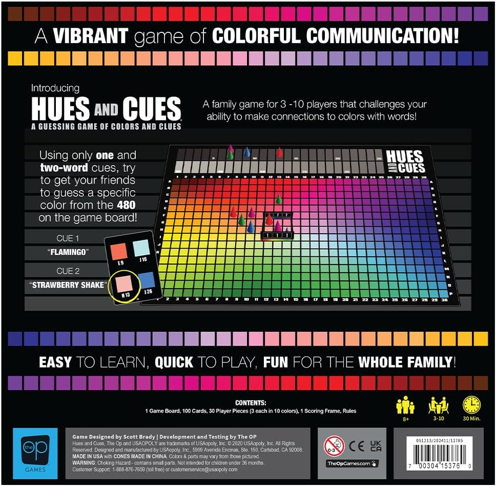 HUES and CUES - Vibrant Color Guessing Board Game for 3-10 Players Age