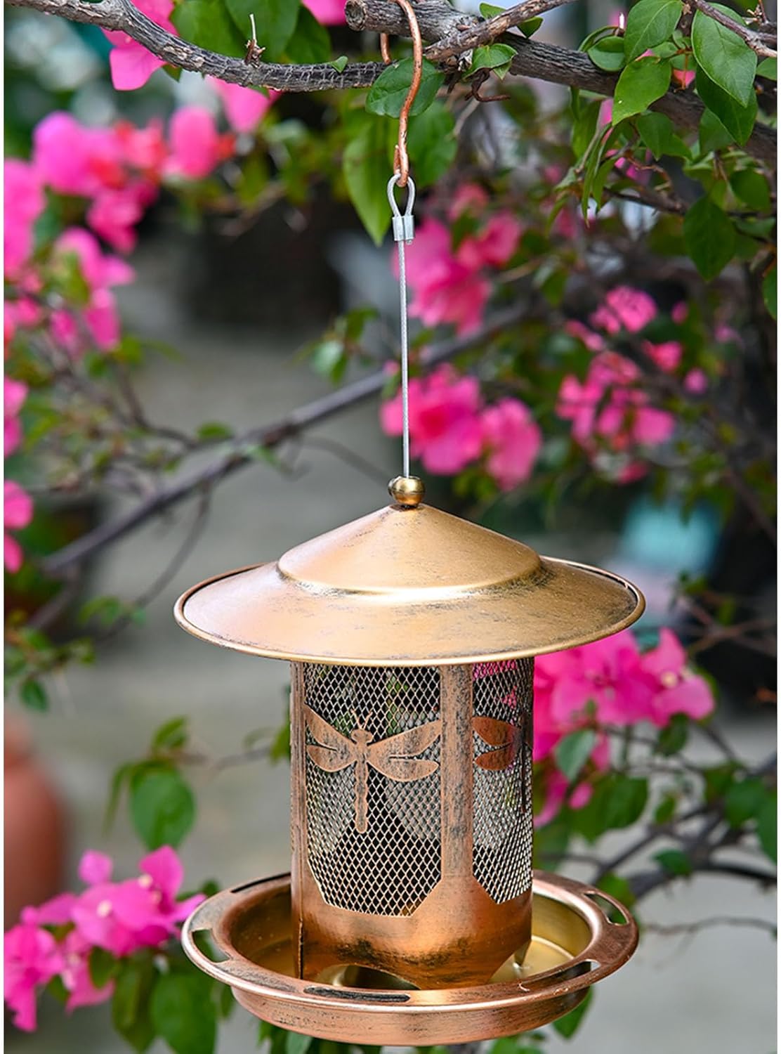 Anti Squirrels Metal Wild Bird Feeder Feeding Stations Wide Roof Prote