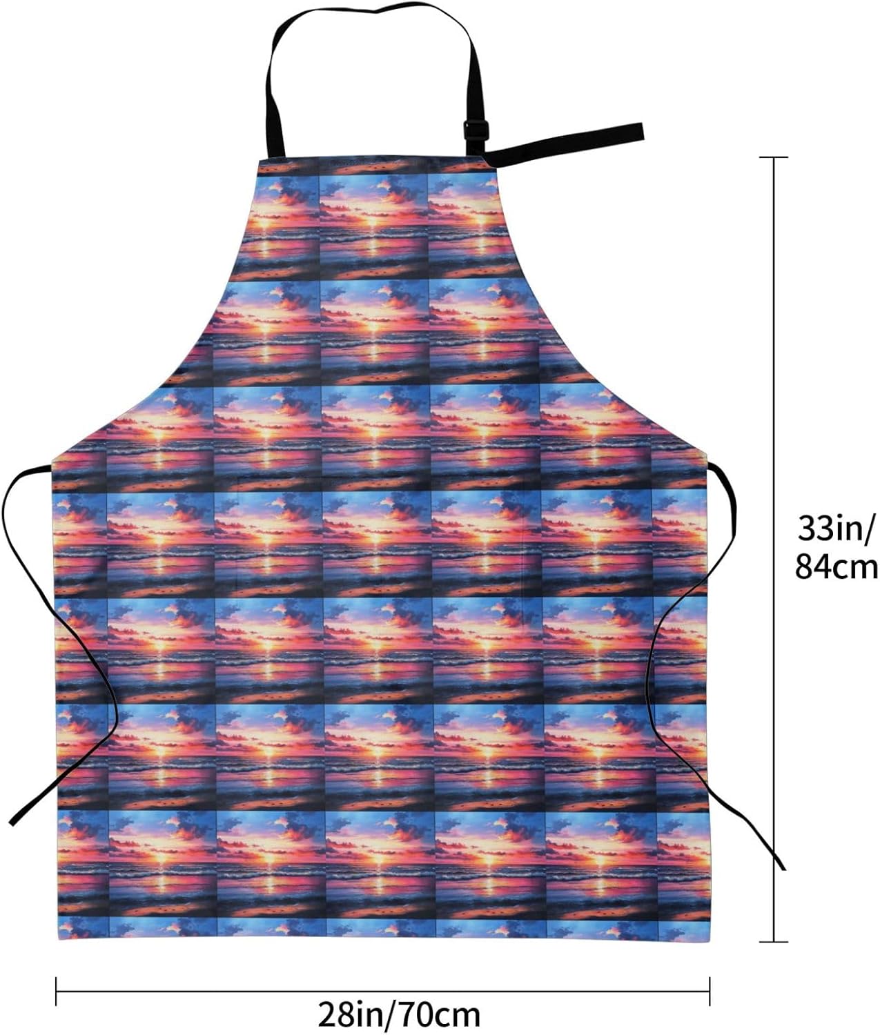 YANYU Palm Tree Sunset Print 28x33 In Kitchen Apron Stylish Chef Apron