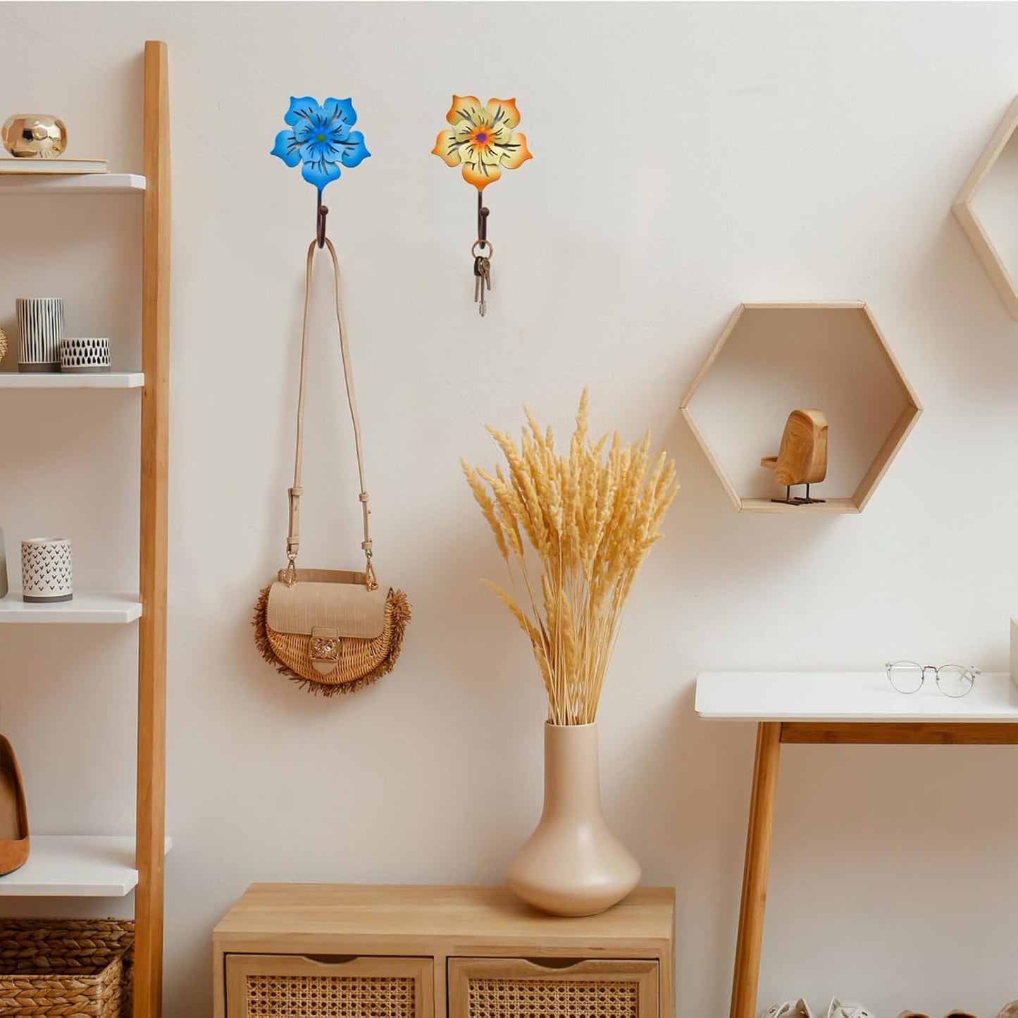 Decorative Wall Mounted Flower Hooks,Flower Shaped Decorative Wall Hoo