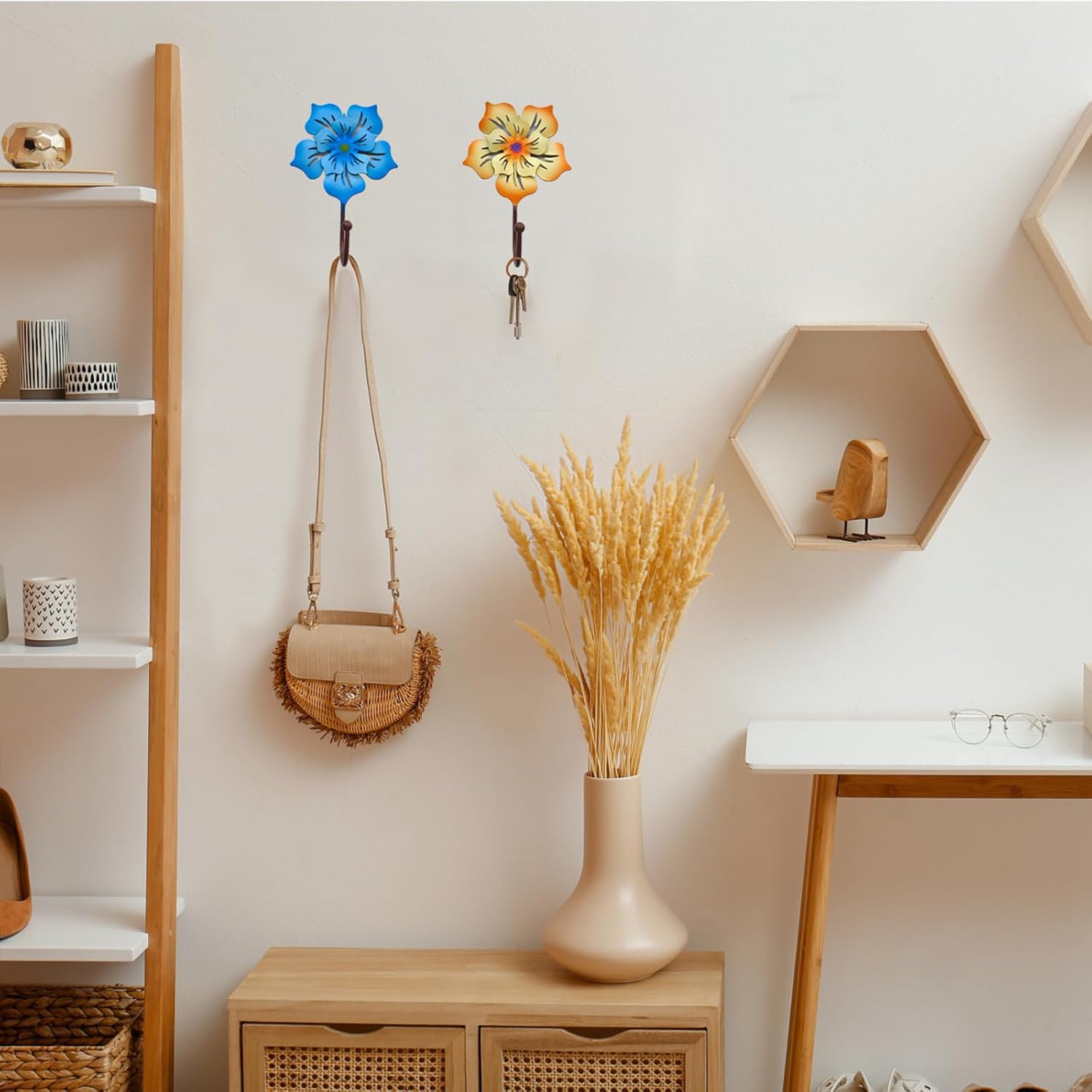 Decorative Wall Mounted Flower Hooks,Flower Shaped Decorative Wall Hoo
