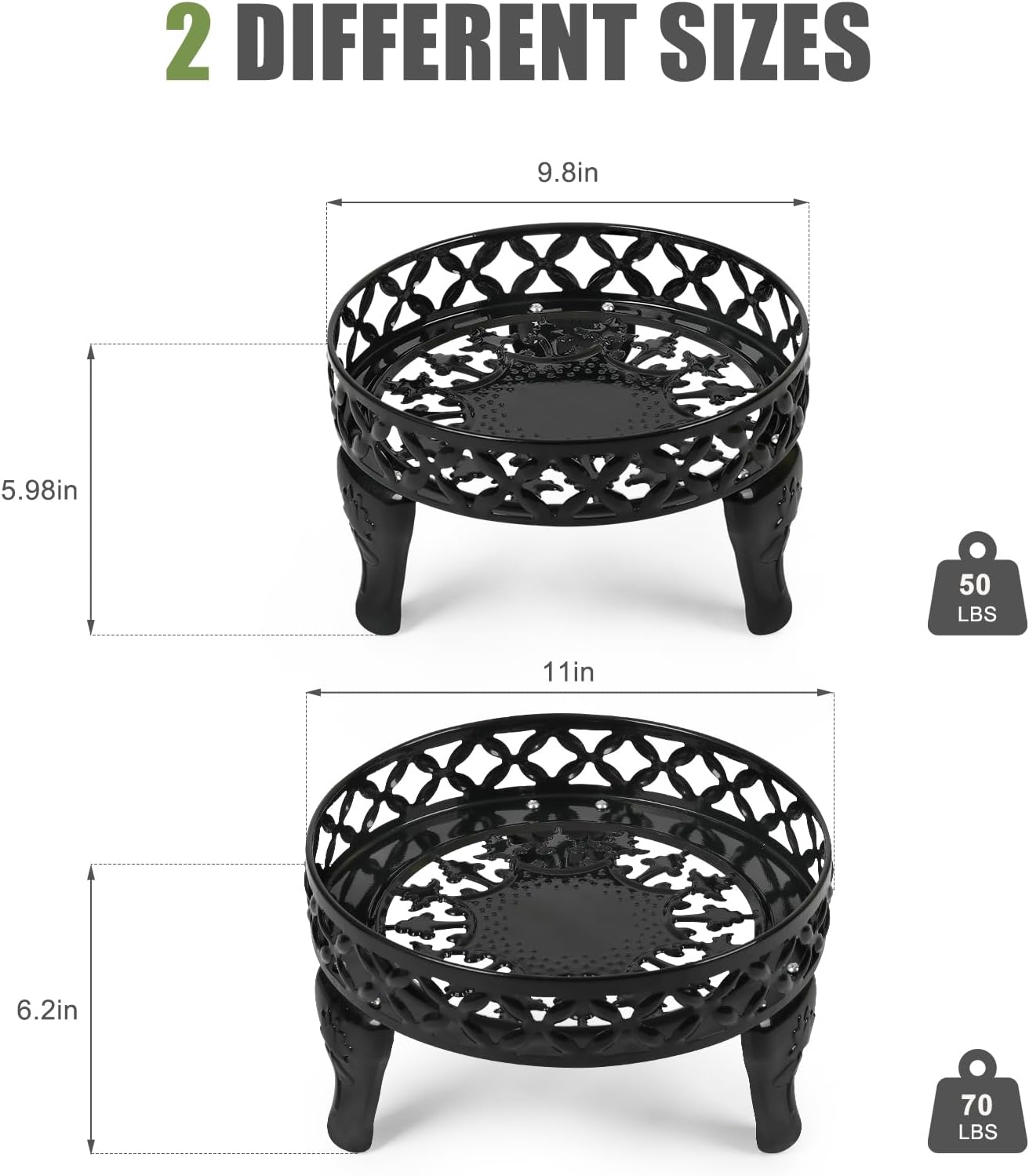 Metal Plant Stand Indoor Outdoor,2 Pack Heavy Duty Iron Plant Stands f
