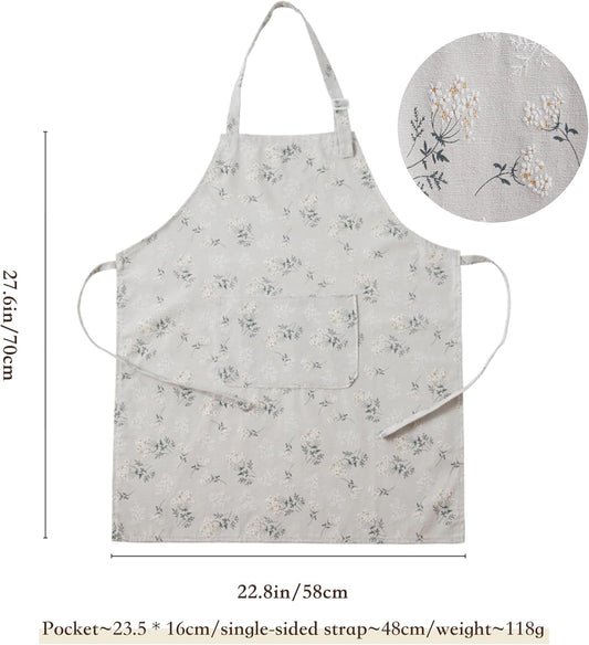 Japanese Kitchen Apron for Women & Men,Adjustable Chef Apron with Pock
