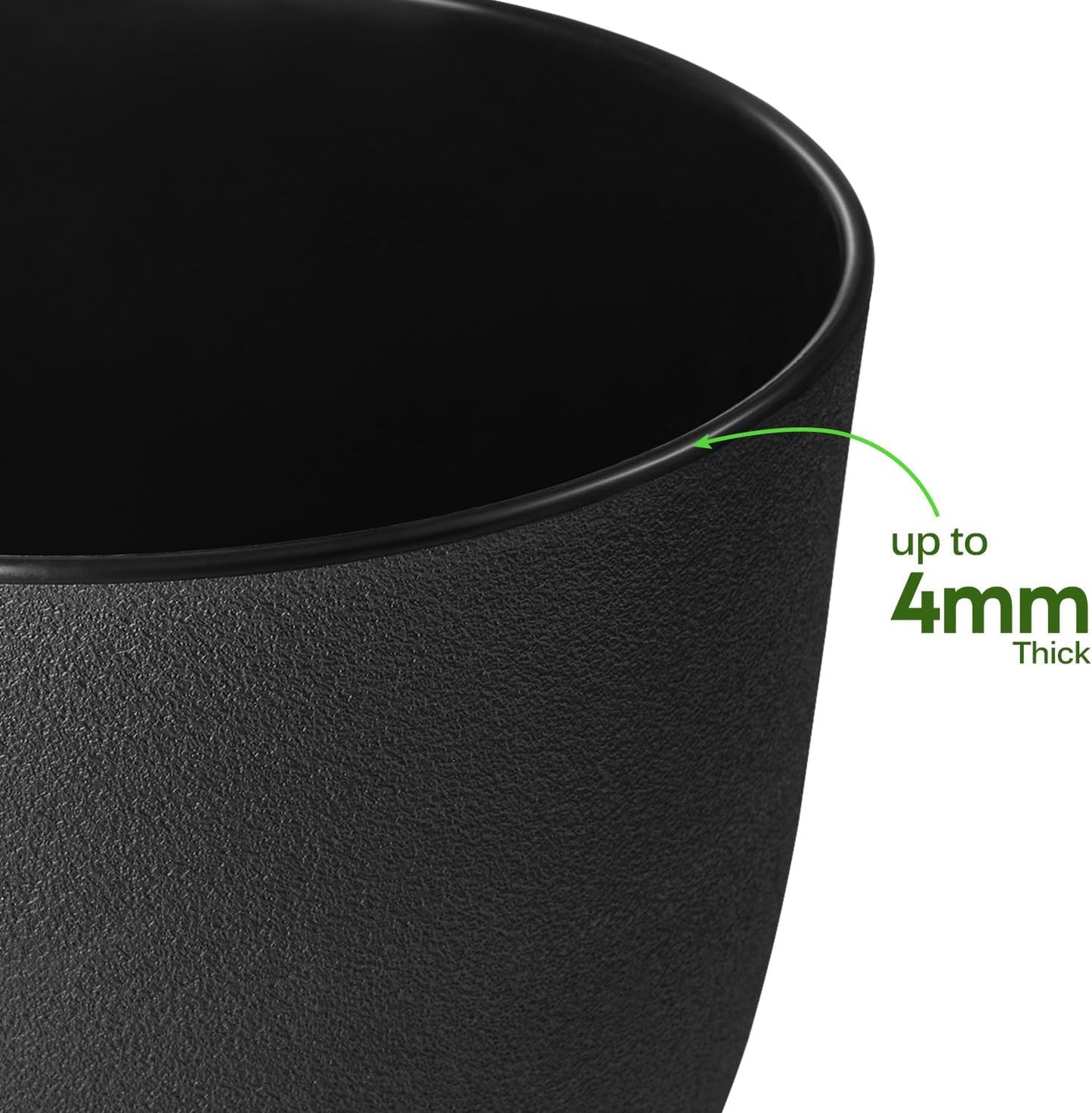 Plant Pots 8 Inch Set of 2, Flower Pots with Multi Mesh Drainage Holes