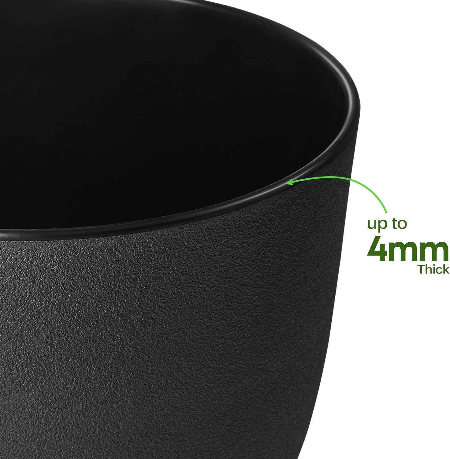 Plant Pots 8 Inch Set of 2, Flower Pots with Multi Mesh Drainage Holes