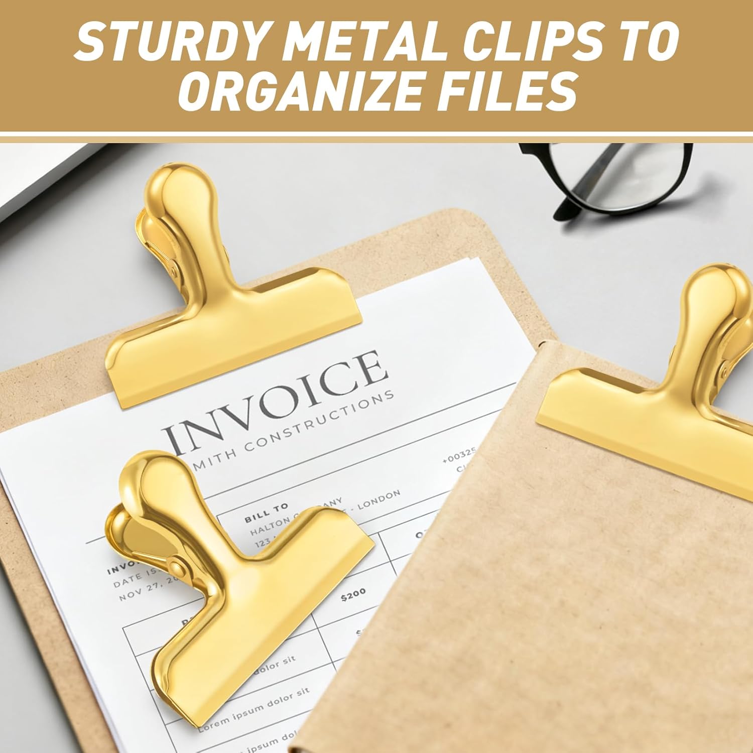 Funfery Chip Clips Bag Clips Gold Stainless Steel Clip for Food Storag