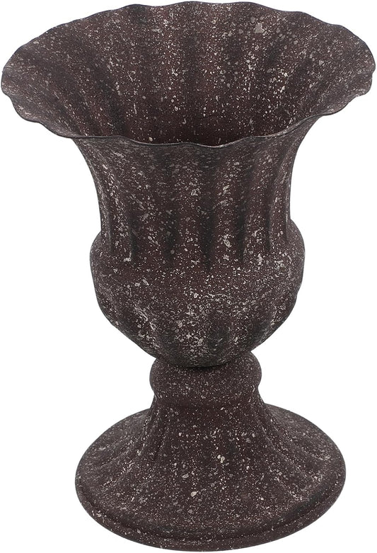 BESTOYARD Wedding Decorations Metal Flower Vase Classic Urn Planter Roman Column Flower Pot Plant Container Hydroponic Bottle Cement Vase Floral Arrangement Vase Grey Home Decor