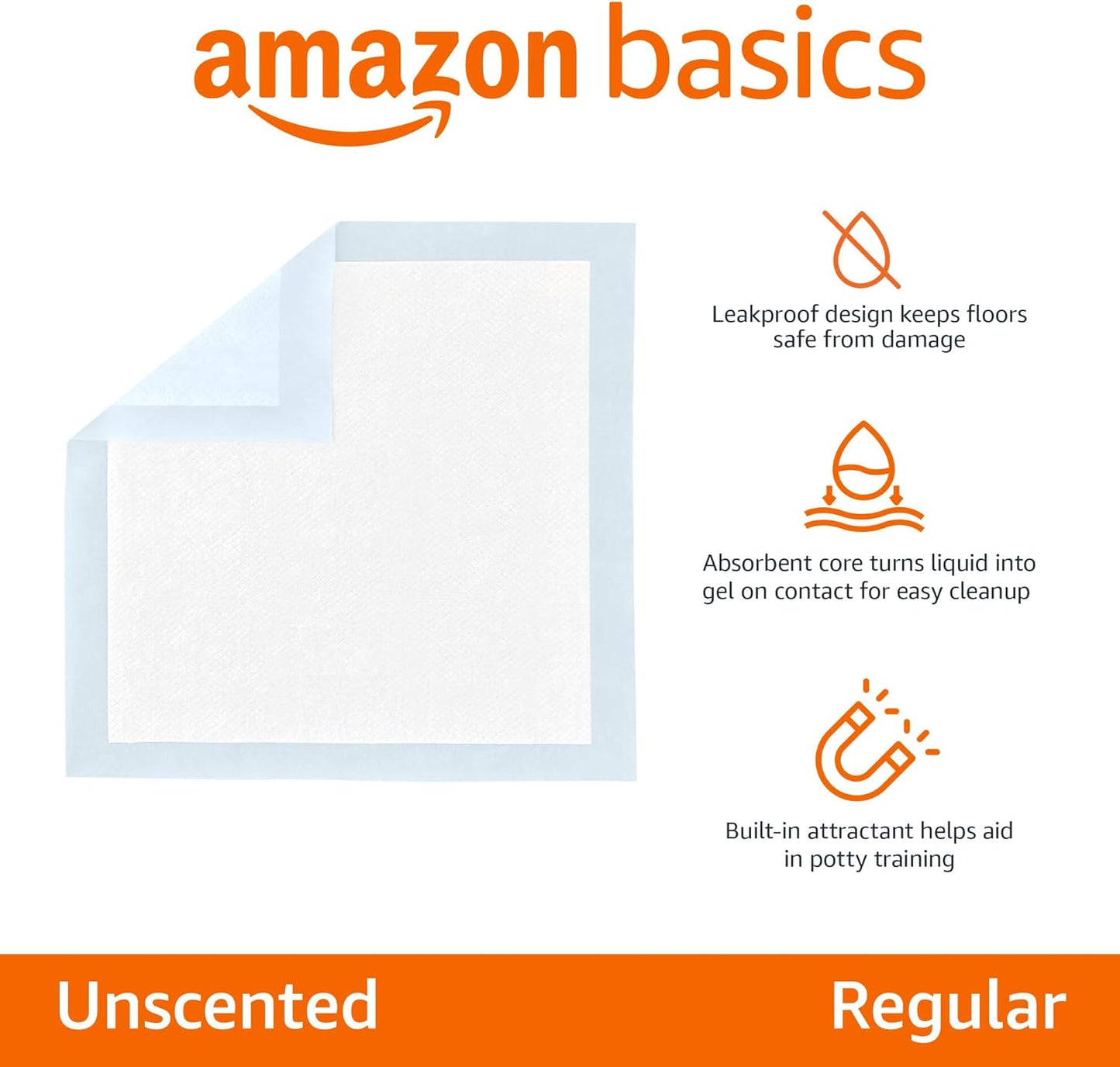 Amazon Basics Leak-Proof Dog and Puppy Potty Training Pee Pads with Qu