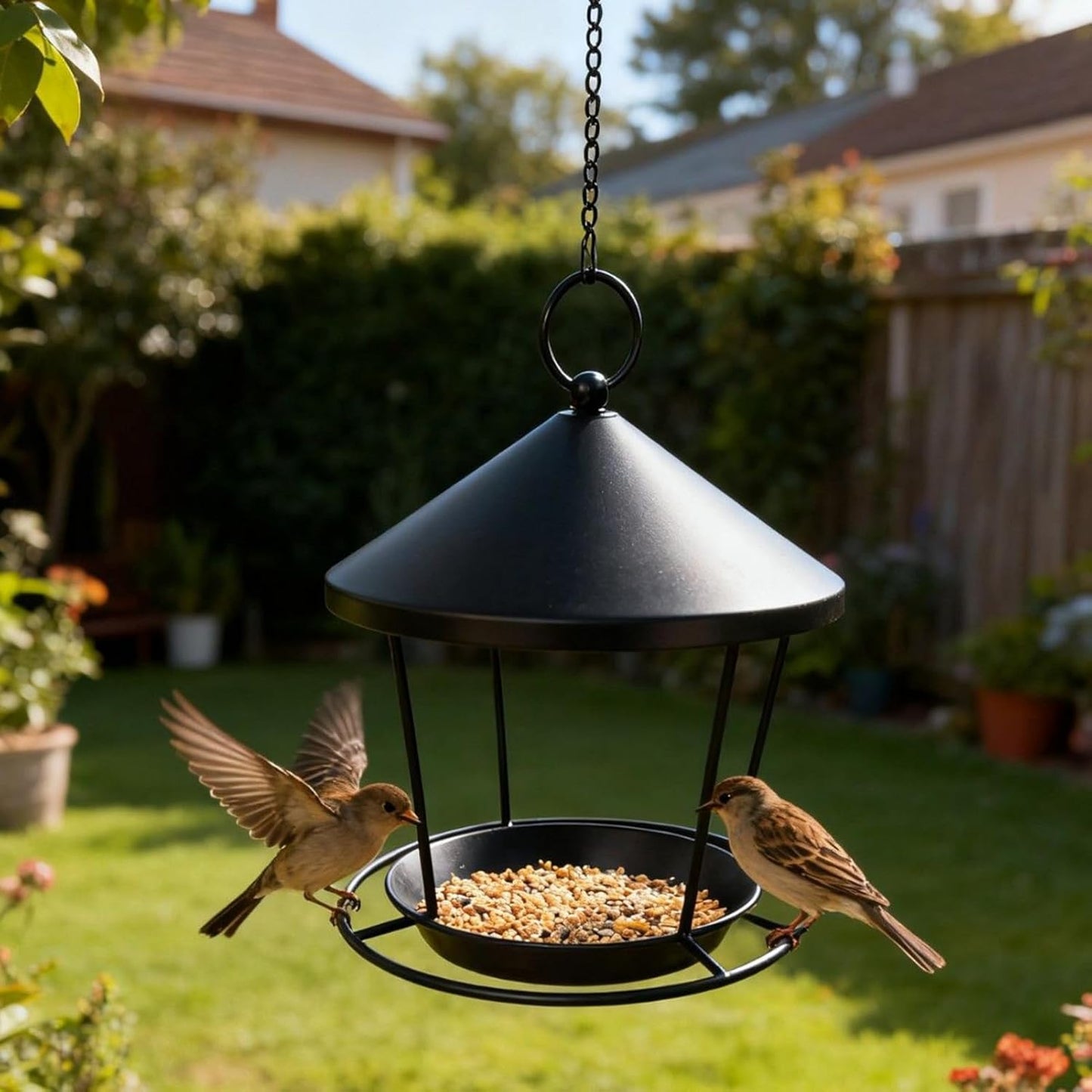 Bird Feeders for Outside,Hangable Metal Hummingbird Feeder | Weatherproof Bird Water Tray | for Outdoor Garden Backyard Apartment Balcony Fence Porch