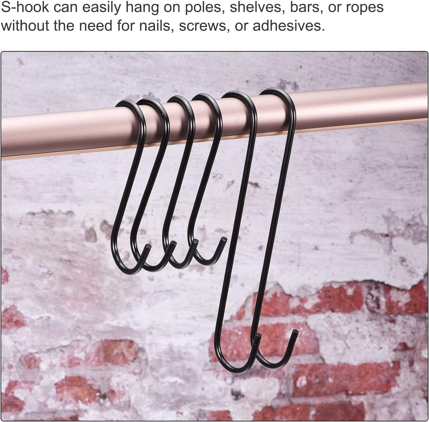 uxcell S Hanging Hooks, 20inch/500mm Extra Long Steel Hanger, Indoor O