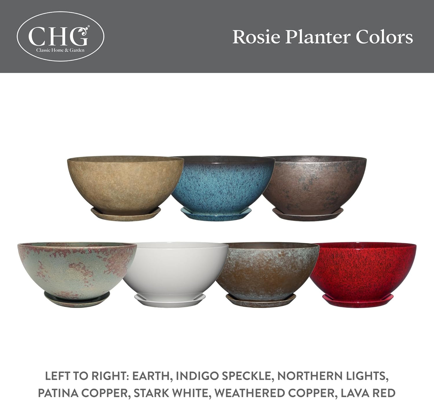 Classic Home and Garden Rosie Modern Planter w/Drainage - Contemporary