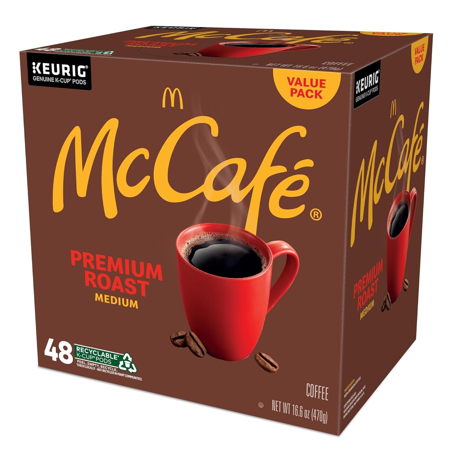 McCafé Premium Roast, Keurig Single Serve K-Cup Pods, Medium Roast Coffee Pods, 48 Count