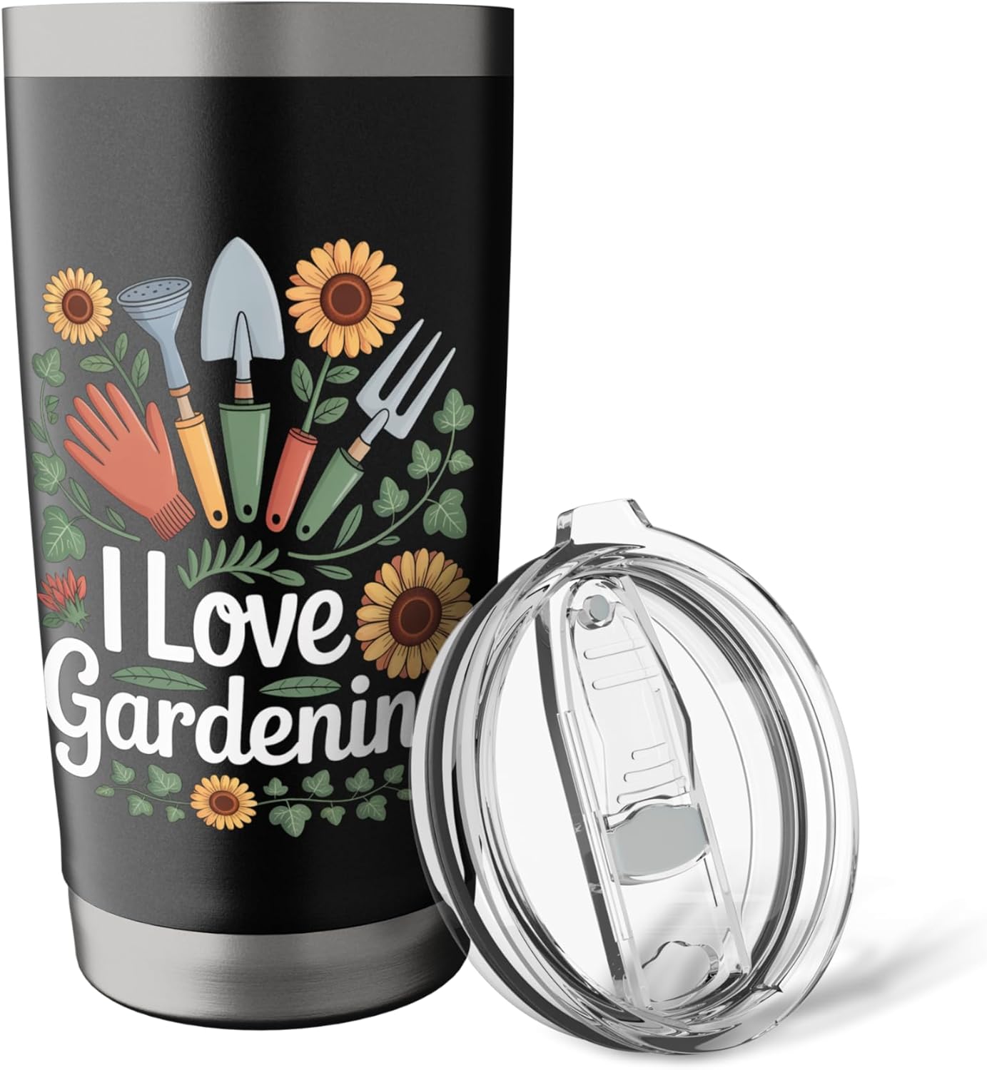 I Love Gardening Garden Tools Sunflowers Stainless Steel Insulated Tum