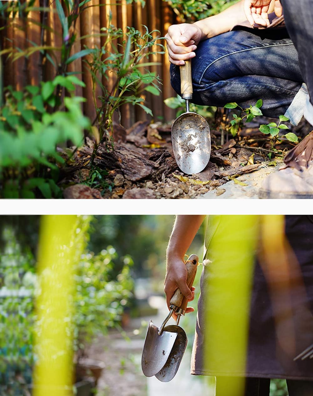 Enjoyer Transplanter Trowel with Ergonomic Grip,Stainless Steel Garden