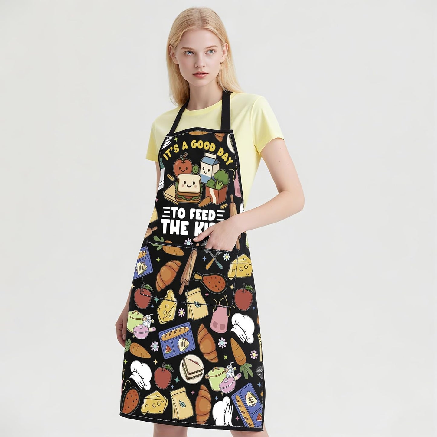 WCGXKO It’s A Good Day to Feed the Kid Kitchen Apron Lunch Lady Squad 