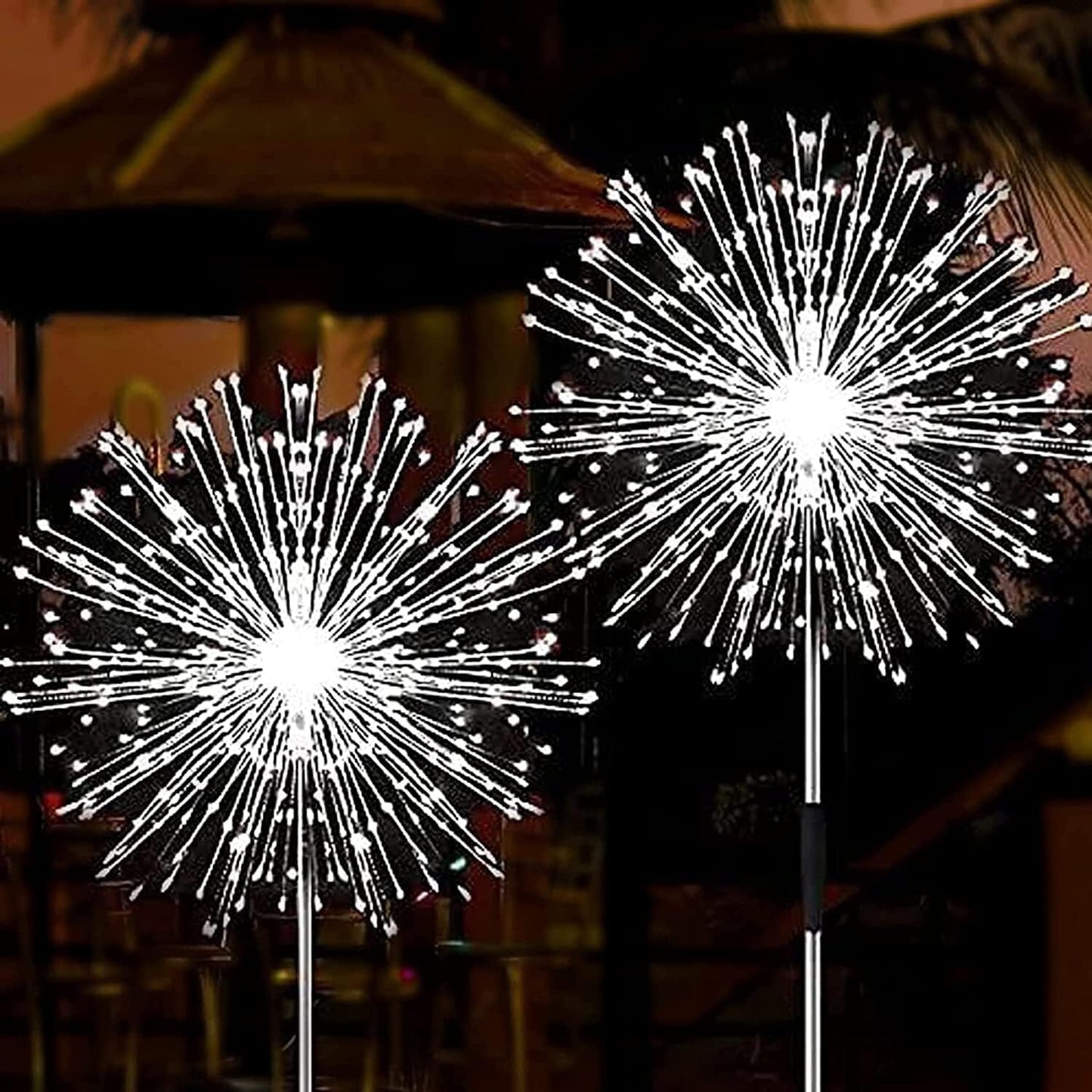 JJGoo Solar Firework Lights, 2 Pack 120 LEDs 2 Lighting Modes Solar Ga