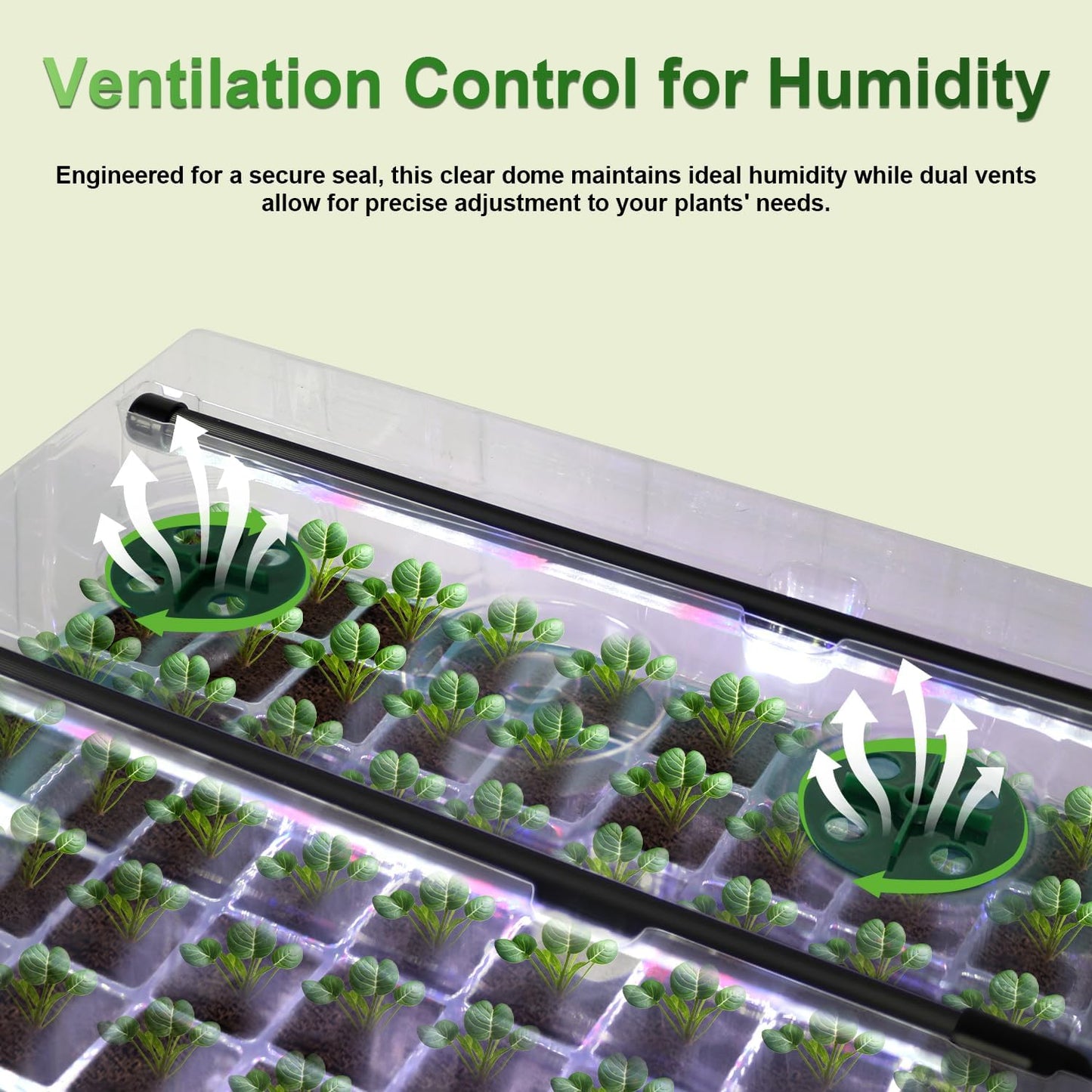 TONYFUL Seed Starter Tray with Grow Light, 120-Cell Seed Starter Kit w