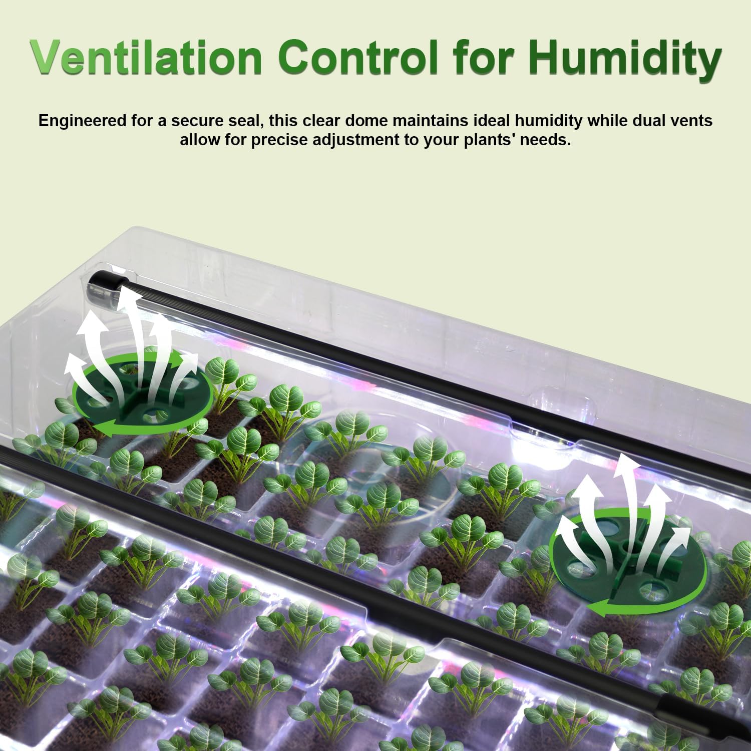TONYFUL Seed Starter Tray with Grow Light, 120-Cell Seed Starter Kit w