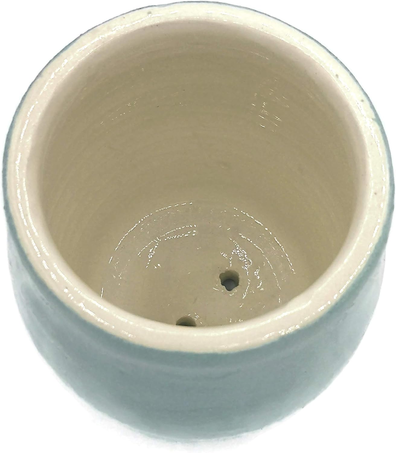 Turquoise Ceramic Planter with Drainage, Crock Cutlery or Utensil Hold