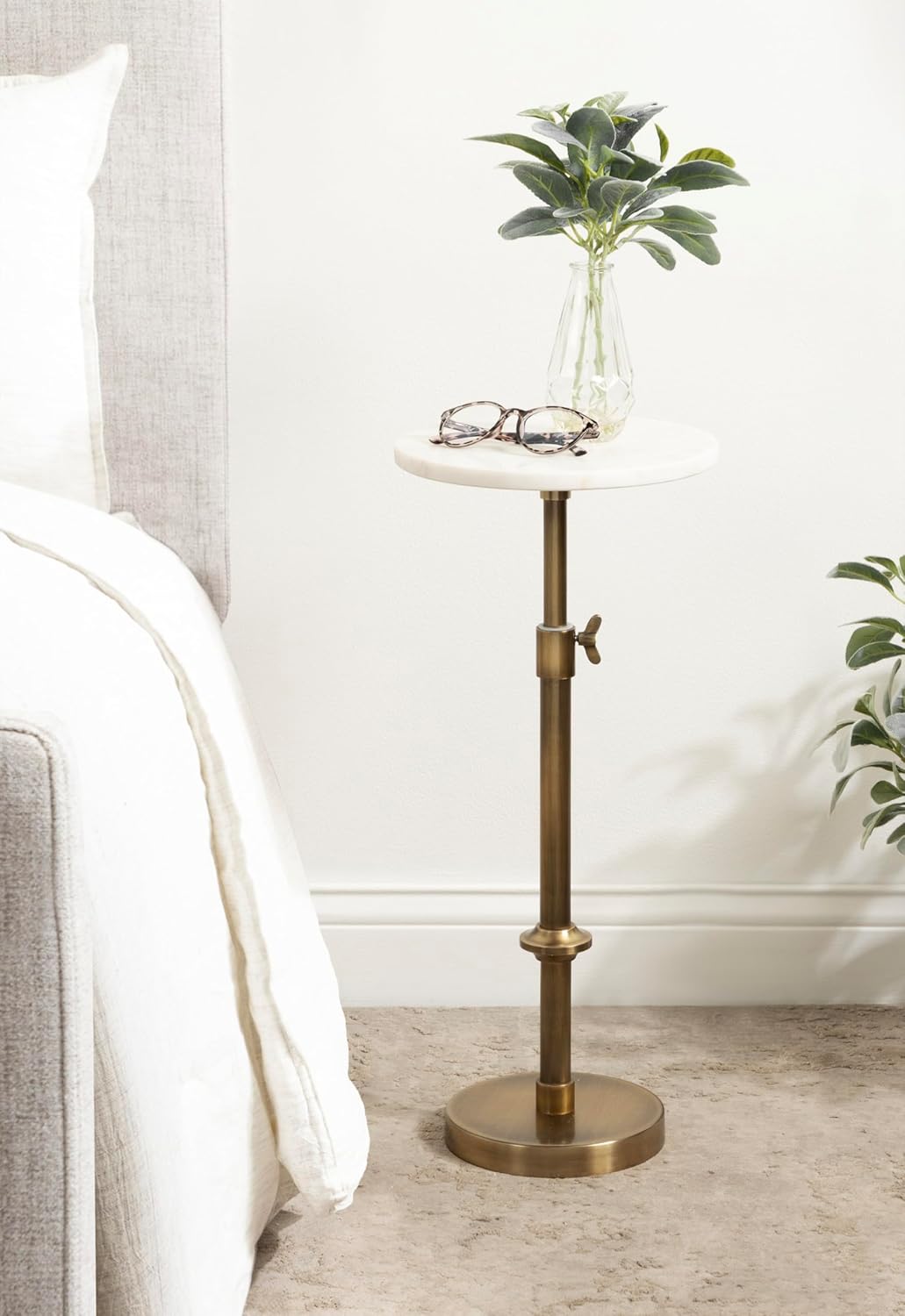 Kate and Laurel Engles Traditional Adjustable-Height Pedestal Drink Ta