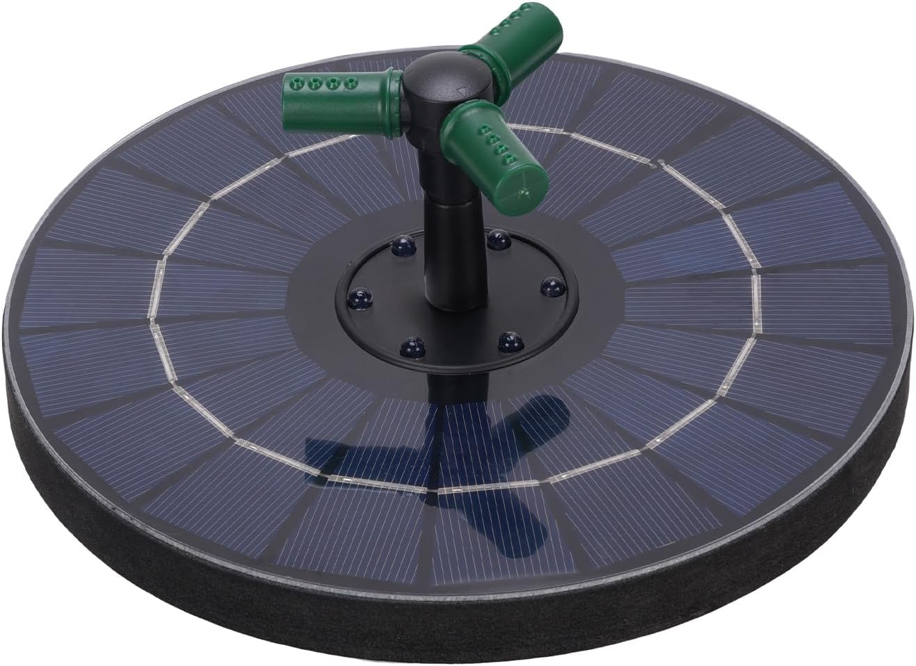 Bird Bath Fountains Solar Power for Outside with Color LED Lights 6 Nozzles 3 Rods for Garden Pond Pool