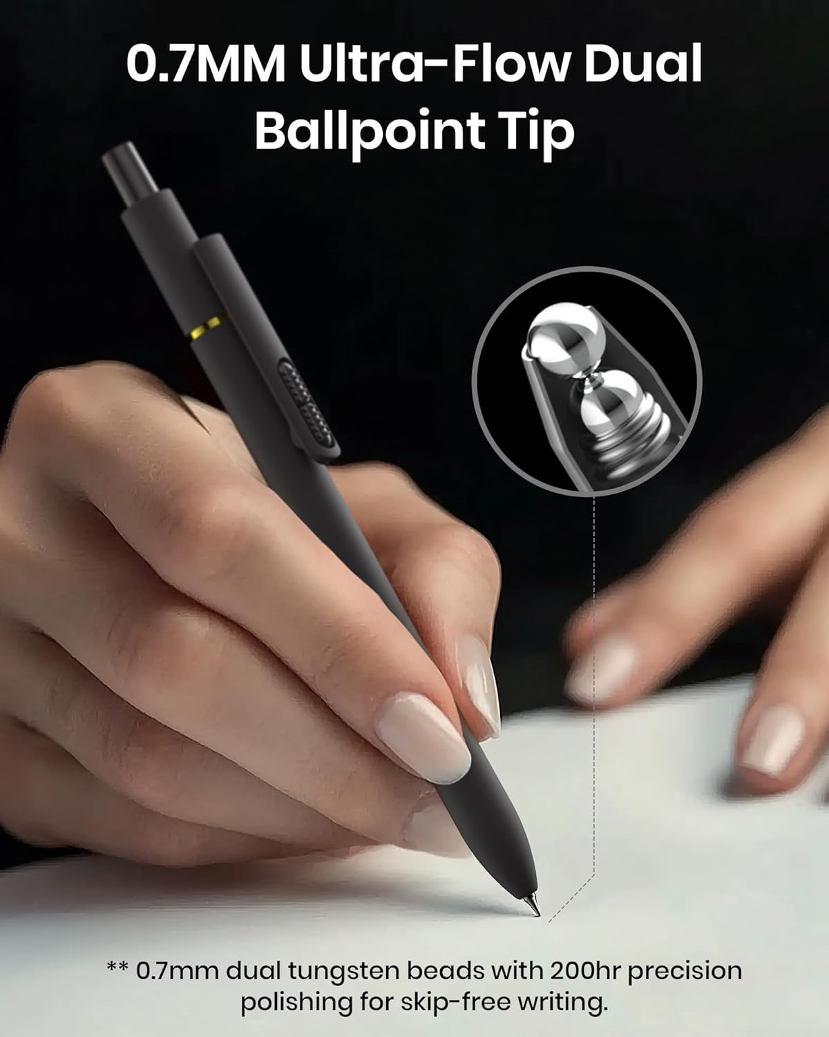 8 Pcs Gel Pens - 0.7mm Fine Point Smooth Writing Black Ink, Quick-Dry 