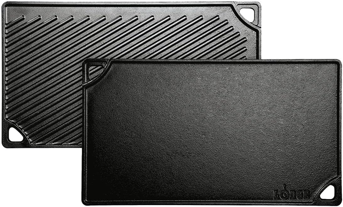 Lodge Double Play Reversible Cast Iron Grill/Griddle - Dual-Sided with