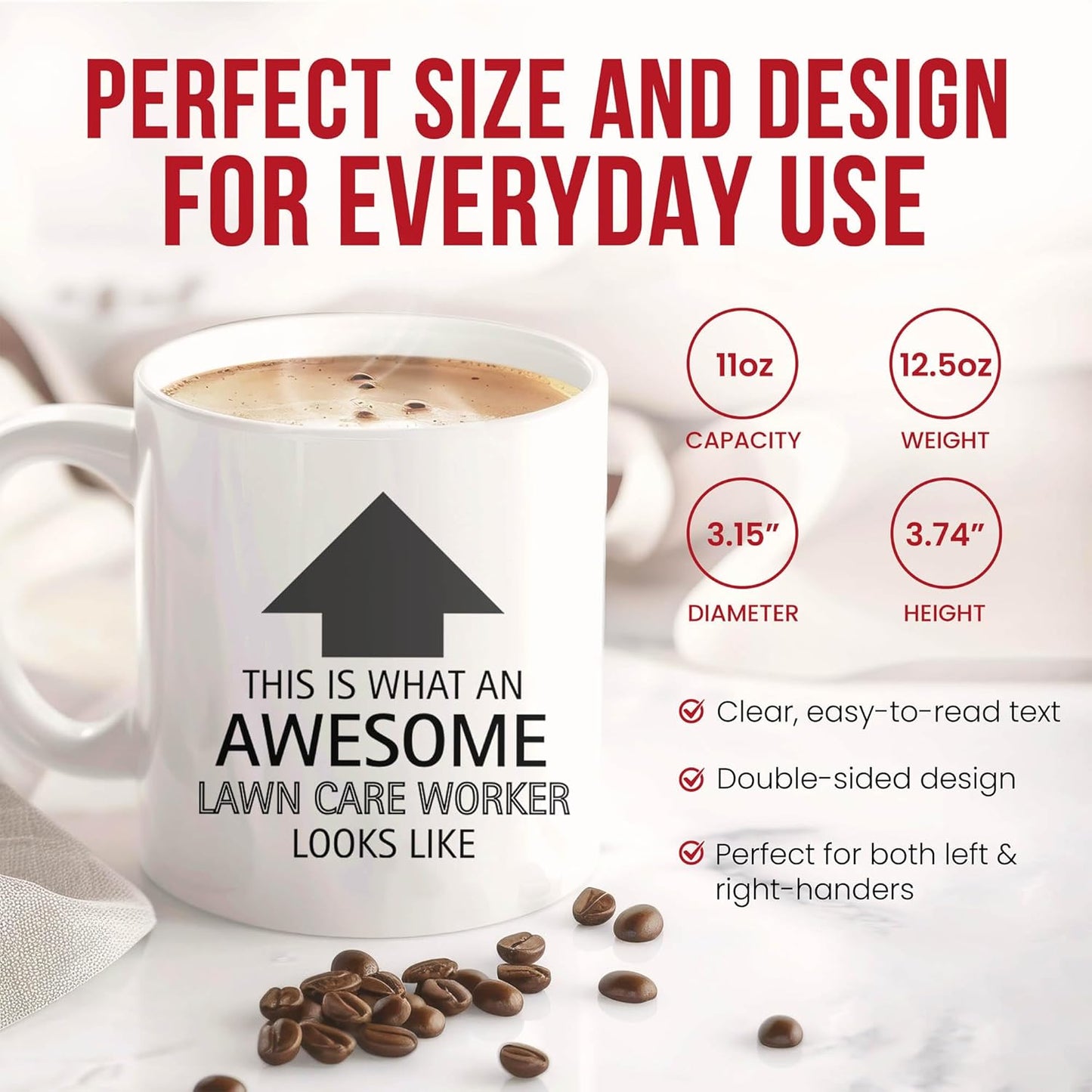 Awesome Lawn Care Worker Looks Like Mug - Specialist Coffee Cup - Gardening Enthusiast Funny Gift From Friends - Management Tea Mugs - Cups - 11 Oz Ceramic Gifts For Birthday, Him, Her, Christmas