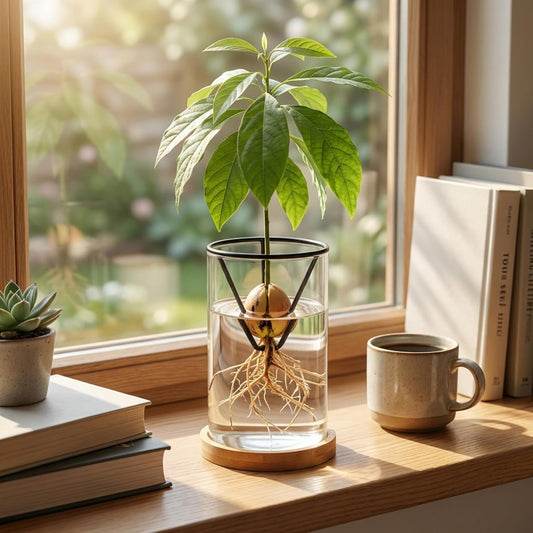 Avocado Tree Growing Kits, Avocado Growing Vase Wooden Base Seed Start